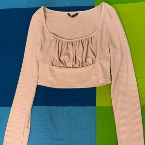 Bust rib knit crop top